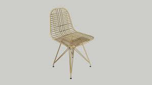 Open bar bench kimsai gold rose gold black metal iron cushion cult living moda wire metal chair dimensions: Brass Wire Metal Chair 3d Warehouse