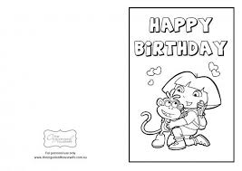 Happy Birthday Card Printable Coloring Dora The Explorer Birthday Card Printable Happy Birthday Coloring Pages Birthday Coloring Pages Coloring Birthday Cards