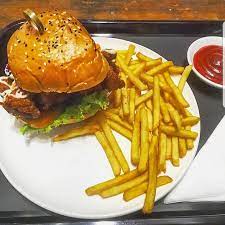 Har cheong gai is regarded as one of the most popular family fried chicken dishes in singapore, and is made with fermented shrimp paste (har cheong) and a host of other spices and ingredients. Grub Sri Lanka A Delicious Har Cheong Gai Burger With A Large Serving Of Freshly Made Fries What Better Lunch Can You Ask For Come By Grub Srilanka And Try Some Authentic