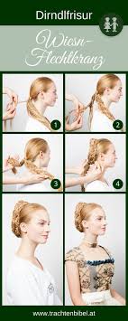 Trendige Dirndlfrisur Wiesn Flechtkranz Trachtenbibel Dirndl Frisuren Flechtfrisuren Dirndl Historische Frisuren