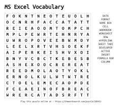 68 1 puzzles are a fun way to pass the time. Download Word Search On Ms Excel Vocabulary