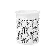 Black And White Pitcher Ancient Keys Pitcher Minimal Gifts Style Template Diy Unique Personalize Design Ancient Key Antique Gift Simple Gifts