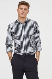 Black And White Striped Shirt H M Pdp In 2020 Black White Stripes Iron Shirt Shirts