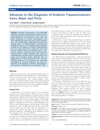 Pdf Advances In The Diagnosis Of Endemic Treponematoses Yaws Bejel And Pinta