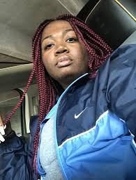 Black And Blue Box Braids On Dark Skin Burgundy Braids On Brown Skin Brown Skin Windbreaker Braids