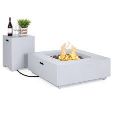 Super angebote für table fireplace hier im preisvergleich. Propane Patio Fire Pit Table Lava Rocks And Rain Cover For Outdoor Leisure Party 40 000 Btu 20 Inch Square Concrete Fire Table Fire Tables Patio Lawn Garden Rayvoltbike Com