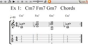 (dm7 shape.) once you've perfected this, practice the cm7 guitar chord from the highest point on the fret board and descend to the lowest. Flybfree Com Cm7 Fm7 Gm7 Chord Exercises