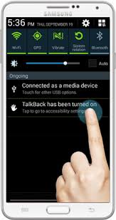 Change what sends & receives. Disable Talkback Mode In Samsung Galaxy Note 3 Visihow