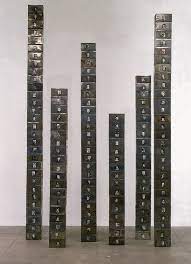 He is renowned for his installations that are part inventory, part archive, exploring our relationship with history and memory, particularly what he refers to as the 'small memory' meaning 'the opposite of the great memory found in books'. Christian Boltanski Reserve Of Dead Swiss One S Not Dead 1991 Marian Goodman