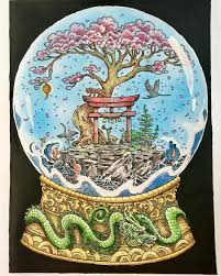 At this time mothers and fathers tidy up the sledge in a far corner, and children can spend. Suze On Instagram Worldswithinworlds Kerbyrosanes Snowglobe Polychromos Posca Cherryblossom Coloring Book Art Colorful Drawings Animorphia Coloring