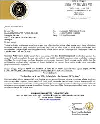 Recommended on construction & real estate by asialaw profiles (2016 edition): Penghargaan Top 50 Lawyer Of The Year 2019 Firma Hukum Isp Partners