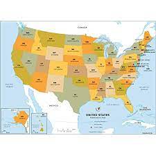 United states) es un país de norteamérica que limita al norte con canadá y al sur con méxico. Amazon Com Us Abreviaturas Estados Mapa Laminado 36 W X 26 12 H Office Products