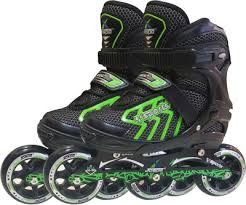 Jaspo Radar Green Adjustable Inline Skates With 100 Mm Pu Wheel For 9 To 12 Years In Line Skates Size 3 5 Uk Green