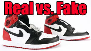 The secret to making a real sneaker legit check is…quality shoemaking. Real Fake Unauthorized Air Jordan 1 Black Toe Sneakerfiles