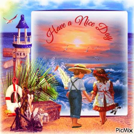 Have a Nice Day Children on the Beach - Free animated GIF - PicMix