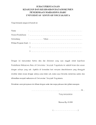 Surat pernyataan keabsahan dokumen calon mahasiswa. Https Pmb Unisayogya Ac Id Wordpress Info Pmb Wp Content Uploads 2019 12 Surat Pernyataan Keaslian Dan Keabsahan Data Dokumen Pdf