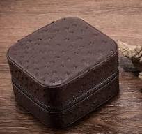 LEATHER -CASE- WITH -OSTRICH -MOTIF -2 -WATCHES - Watchbox ...
