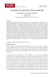 Create vocab flashcards yourself or download printable sets with pictures. Pdf Teaching Vocabulary Using Flashcard