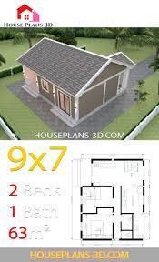 House Plans 9x7 With 2 Bedrooms Gable Roof House Plans 3d Village House Design House Plan Gallery House Plans