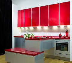 red kitchen cabinets and island designs