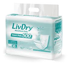 LivDry Unisex Incontinence Pad | Super Absorbent + Odor Control (Insert Pad  for Protective Underwear, 30-Pack)