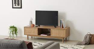 Shop tv stands & cabinets online at chennai chairs. Pavia Breites Lowboard Rattan Und Eichen Finish Living Room Tv Stand Velvet Sofa Living Room Living Room Decor Apartment