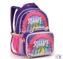 MOCHILA 16" COM LANCHEIRA SHINE BRIGHT ROXA