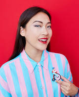 Riding The Little Penny-Farthing Brooch -interactive-