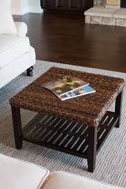 Furniture Elegant Seagrass Coffee Table For Living Room Made With Rectangular Shaping And Black Wood Coffee Table Traditional Coffee Table Coffee Table Square