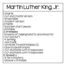 Create labels with your child for different review reading and writing curricula for kindergarten, learn what to expect, and discover the books. Martin Luther King Junior Activities Sharing Kindergarten