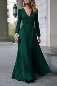 Casual V Neck Solid Lace Up Maxi Dress In 2020 Elegant Maxi Dress Prom Dresses With Sleeves Long Sleeve Floral Dress