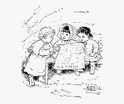 Cartoon mother, father and son reading a book together, outline. Newspaper Outline Kids Reading Child Cartoon Newspaper Clip Art Hd Png Download Transparent Png Image Pngitem