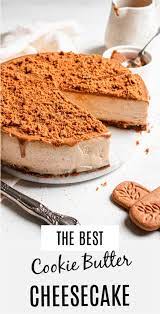 This Cookie Butter Cheesecake Is Smooth Creamy And So Delicious Recipe Butter Cookies Baked Dessert Recipes Cheesecake Recipes