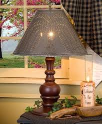 Tin And Wood Table Lamps Country Decor Country Cottage Decor Country Table Lamp Table Lamp Wood Rustic Table Lamps