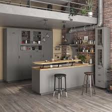 Cuisine Equipee Boston Cuisine Grise Et Bois Cuisine Loft Meuble Cuisine