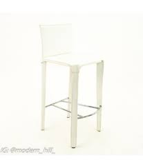 Sold and shipped by lamps plus. Arper Mid Century White Leather Stools Pair