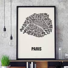 Buchstabenort Paris Stadtteile-Poster Typografie Siebdruck | selekkt.com