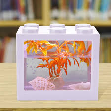 Vasagle bryce side table, end table, decorative table with 2 mesh shelves, hallway, living room, bedroom, office, narrow, stable, space saving, easy assembly, industrial design. White Aquarium Mini Desktop Lamp Usb Led Fish Tank Decoration For Box Office Tea Table Decor Aquariums Aquariums Fish Bowls