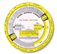 the steel weight finder chart steel slide rule