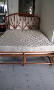 Mounted to the wall, these are secured and despite being folded at a point these frames are sturdy and durable. Rattan Queen Frame Mattress Furniture Home Living Furniture Bed Frames Mattresses On Carousell