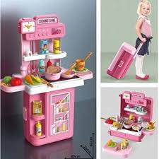 I can't wait to give it to her. Vasoya Enterprises Pretend Play 4 In 1 Mobile Kitchen Set Trolley For Kids Girls Kitchen