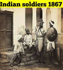Indian Mutiny (Sepoy Mutiny) 1857-1859: Mounted rebel Sepoys rampaging through the streets of Delhi May 1857. Engraving published c1895.