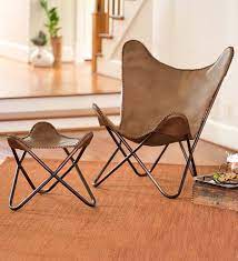See more ideas about butterfly chair, chair, leather butterfly chair. Leather Butterfly Sling Chair And Ottoman Plowhearth