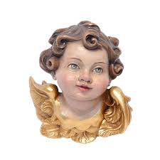 Head statue angel decor angel pictures angel statues garden sculpture spirituality carving display antiques. Blue Eyed Angel Head In Painted Valgardena Wood Online Sales On Holyart Com
