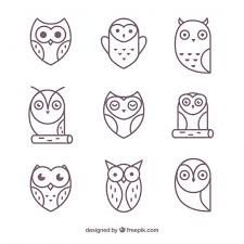 Download Modern Outline Owl Pack For Free Owl Vector Owl Outline Vector Free