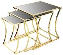 Find the perfect outdoor side table at big lots. Casa Padrino Luxury Side Table Set Gold Black 3 Metal Tables With Glass Top Luxury Furniture