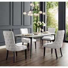 Inspired Home Piper White Chrome Pu Leather Nailhead Armless Dining Chair Set Of 2 Ad87 01we2 Hd The Home Depot In 2020 Dining Chairs Linen Dining Chairs Dining Chair Set