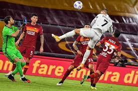 Ronaldo has been in scintillating form of late and scored his 19th goal of the season for juventus against as roma in the coppa italia on wednesday night. Cristiano Ronaldo Amazing Header Goal Vs As Roma 2 2