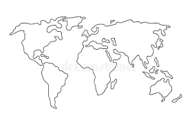 Weitere weltkartendesigns gibt es mit den ländernamen und mit länderflaggen. Weltkarte Handgezeichnete Einfache Stilisierte Kontinente Silhouette Linie Umriss Dunne Form Isolierte Vektorgrafik Vektor Abbildung Illustration Von Stilisierte Linie 165098427