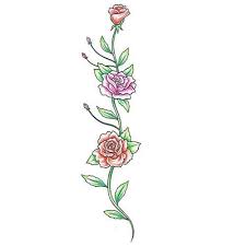 Colorful Rose Vine Tattoo Design Tattoowoo Com Rose Vine Tattoos Vine Tattoos Flower Vine Tattoos